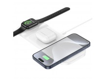Беспроводное зарядное устройство Hoco CQ5, 3в1(Phone+AirPods+Watch) цвет белый