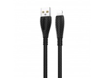 Кабель USB - Apple lightning Borofone BX38 Cool (повр. уп) 100см 2,4A  (black) (223386)