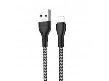 Кабель USB - Apple lightning Borofone BX39 Beneficial (повр. уп) 100см 2,4A  (black/white) (223389)
