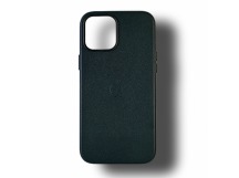 Чехол для iPhone 15 Plus кожаный Magsafe, темно-зеленый