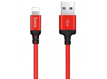 Кабель USB - Apple lightning Hoco X14 Times Speed (повр. уп) 200см 2A  (red/black) (223504)