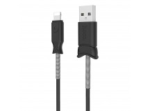 Кабель USB - Apple lightning Hoco X24 Pisces (повр. уп) 100см 2,4A  (black) (223521)