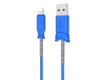 Кабель USB - Apple lightning Hoco X24 Pisces (повр. уп) 100см 2,4A  (blue) (223522)