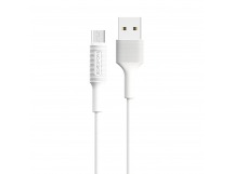 Кабель USB - micro USB Borofone BX1 (повр. уп) 100см 2A  (white) (223657)