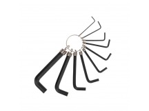 Набор ключей имбусовых 1,5-10 мм, CrV, 10 шт., оксидированные, на кольце HEX Kranz