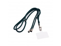 Шнурок текстильный на шею с карабином (круглый) (green) (225710)
