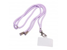 Шнурок текстильный на шею с карабином (круглый) (light violet) (225709)