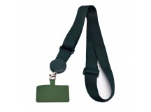 Шнурок текстильный на шею с карабином (плоский широкий) (dark green) (225721)