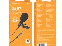 Проводной петличный микрофон BOROFONE BFK11, разъем 3.5 (черный)
