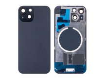 Задняя крышка для iPhone 15 в сборе со стеклом камеры Черный (стекло, MagSafe, логотип) - Премиум