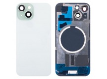 Задняя крышка для iPhone 15 (A3090) в сборе со стеклом камеры Зеленый (стекло, монолит, MagSafe, логотип) - Премиум