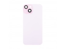 Задняя крышка для iPhone 15 в сборе со стеклом камеры Розовый (стекло, MagSafe, логотип) - Премиум