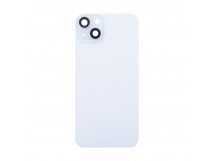 Задняя крышка для iPhone 15 Plus в сборе со стеклом камеры Голубой (стекло, MagSafe, логотип) - Премиум