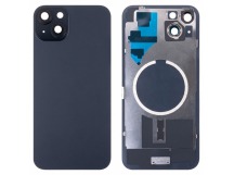 Задняя крышка для iPhone 15 Plus (A3094) в сборе со стеклом камеры Черный (стекло, монолит, MagSafe, логотип) - Премиум