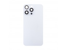 Задняя крышка для iPhone 15 Pro Max в сборе со стеклом камеры Белый (стекло, MagSafe, логотип) - Премиум