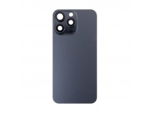 Задняя крышка для iPhone 15 Pro Max в сборе со стеклом камеры Черный (стекло, MagSafe, логотип) - Премиум