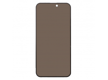 Защитное стекло "Антишпион" для iPhone 15 Pro MaxЧерный (Закалённое, полное покрытие)