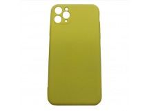 Чехол iPhone 11 Pro Max Silicone Case 1.5mm Full низ и камера Желтый