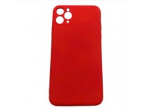 Чехол iPhone 11 Pro Max Silicone Case 1.5mm Full низ и камера Красный