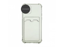 Чехол с кармашком противоударный для Tecno Camon 19/19 Pro прозрачный (009) черный