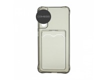 Чехол с кармашком для Samsung Galaxy A04 прозрачный (002) черный
