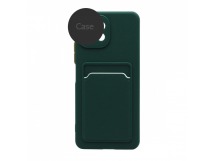 Чехол с кармашком и цветными кнопками для Samsung Galaxy A52 (002) темно зеленый