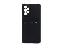 Чехол с кармашком и цветными кнопками для Samsung Galaxy A73 (006) черный