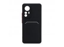 Чехол с кармашком и цветными кнопками для Xiaomi 12T (006) черный