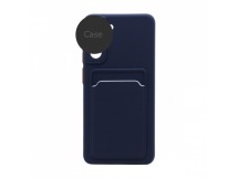 Чехол с кармашком и цветными кнопками для Realme 8/8 Pro (001) темно синий