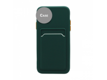 Чехол с кармашком и цветными кнопками для Realme 9 4G/9 Pro Plus (002) темно зеленый