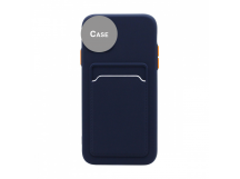 Чехол-накладка с кармашком и цветными кнопками для Tecno Camon 19/19 Pro (001) темно синий