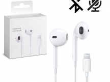 Проводные наушники для iPhone с Lightning с лого, микрофон не работает (белый) C100
