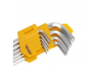 Набор ключей имбусовых 1,5-10 мм, CrV, 9 шт., удлиненные, с шаром HEX Kranz