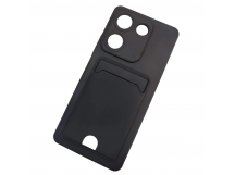 Чехол силиконовый Tecno Camon 20/20 Pro матовый цветной с визитницей черный