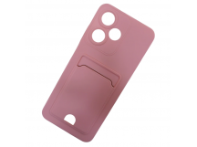 Чехол силиконовый Infinix HOT 30 Play матовый цветной с визитницей розовый