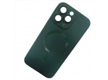 Чехол силиконовый iPhone 13 Pro Magsafe темно зеленый
