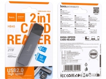 Карт-ридер HOCO HB45 2в1 USB/Type C (черный)