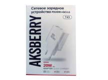 Сетевое ЗУ AKSBERRY T43 (PD/20W/QC 3.0) белое