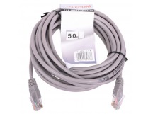 Патч-корд литой TELECOM UTP Кат. 5е, серый, 5 м