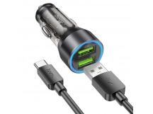 АЗУ HOCO NZ12 (2-USB/36W) + Type-C (1м) (черный)