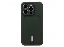 Чехол-накладка - SC304 с картхолдером для "Apple iPhone 15 Pro" (dark green) (228132)