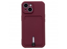 Чехол-накладка - SC304 с картхолдером для "Apple iPhone 15" (bordo) (228126)
