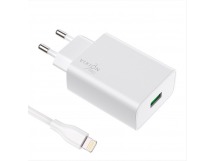 Адаптер сетевой VIXION PRO VH-02i (1-USB/2.4A) + кабель Apple Lightning (1м) (белый)