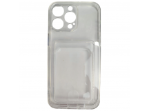 Чехол силиконовый iPhone 15 Pro Max с визитницей прозрачный