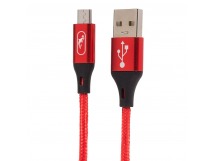 Кабель USB - micro USB SKYDOLPHIN S55V (повр. уп.) 100см 2,4A  (red) (229233)