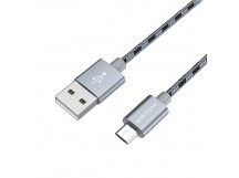 Кабель USB - micro USB Borofone BX24 Ring (повр. уп) 100см 2,4A  (metal grey) (229258)