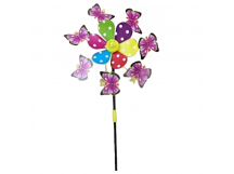 Вертушка цветок на палочке с бабочками M14937, шт