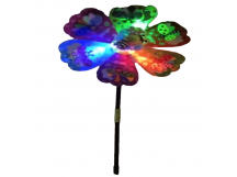 Вертушка цветок свет на палочке (40см) M47140, шт