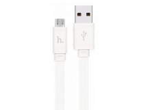Кабель USB - micro USB Hoco X5 Bamboo (повр. уп) 100см 2,4A  (white) (229328)