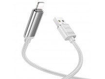 Кабель USB - Apple Lightning HOCO U127 2.4A (1,2м) (серый)